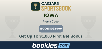 Caesars Sportsbook Iowa Promo Code BOOKIES1000: $1,000 First-Bet Bonus For SNF Week 1