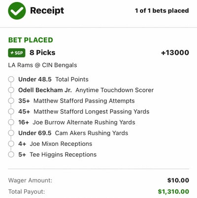 This Awesome Super Bowl 56 Parlay Pays Out $1300 On A $10 Bet 1