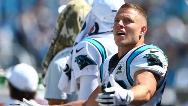Carolina running back Christian McCaffrey had 128 yards rushing and 81 receiving against the Rams in the opener.