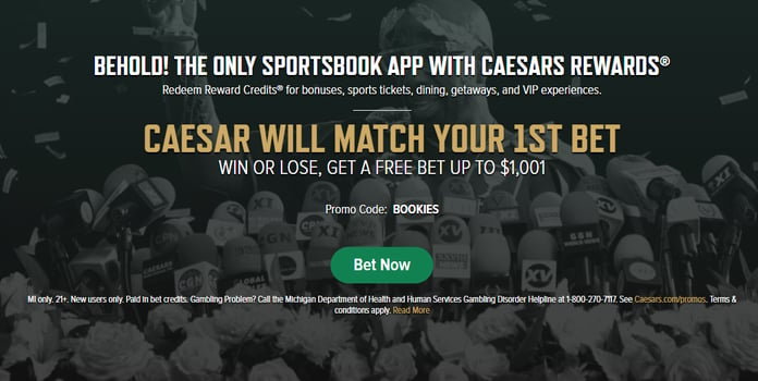 Caesars Sportsbook Michigan Promo Code FREEPGET $250 in Bonus Bets for MNF  Odds