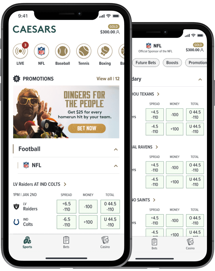 Caesars Sportsbook Live Streaming NFL Watch and Bet Review