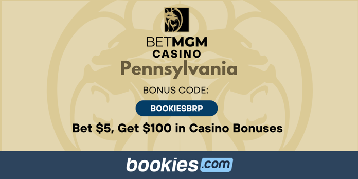 BetMGM PA Casino Bonus Code BOOKIESBRP: Bet $5 Get $100 in Casino Bonuses on Jan 16th