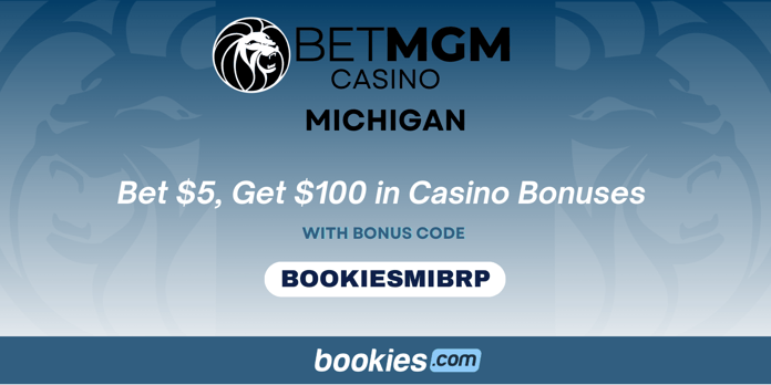 BetMGM MI Casino Bonus Code BOOKIESMIBRP: Bet $5 Get $100 in Casino Bonuses for Jan 16th