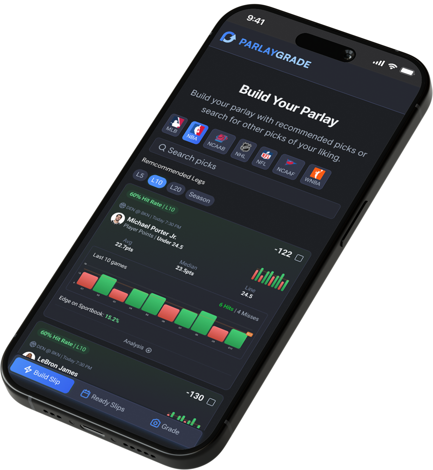 ParlayGrade app preview