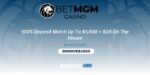 BetMGM Casino Bonus Code BOOKIESCASB: Claim 100% Match Bonus Up To $1000 + $25 on the House