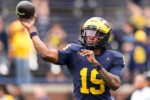 Michigan quarterback Bryce Underwood (19).