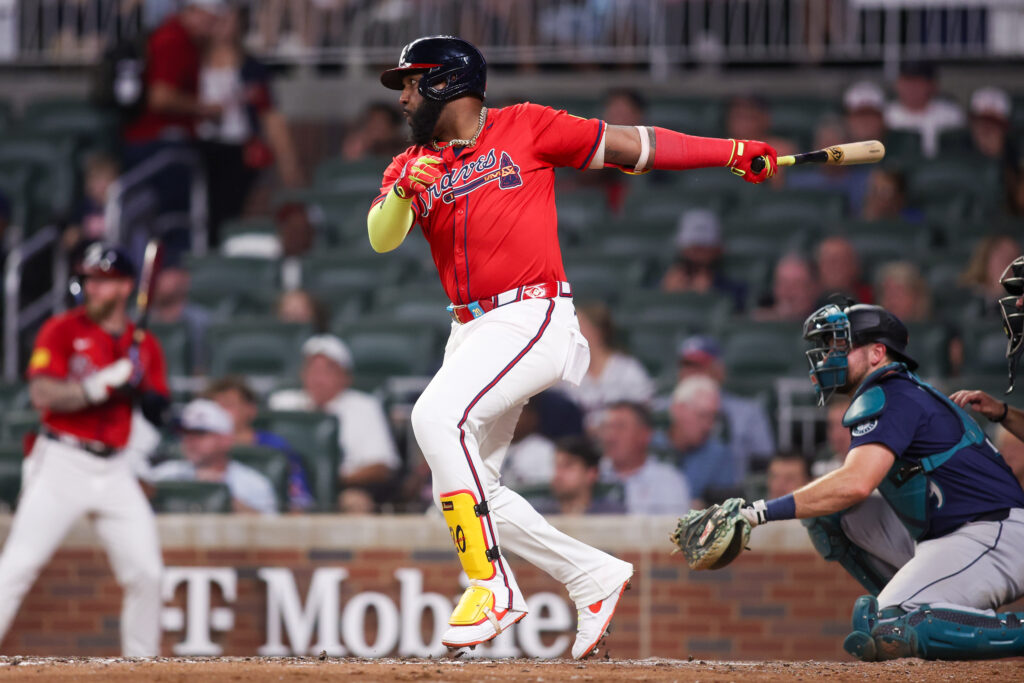 Atlanta Braves designated hitter Marcell Ozuna (20)