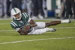 Sep 6, 2025; Charlotte, North Carolina, USA; Charlotte 49ers quarterback Conner Harrell (15) chases a fumbled snap
