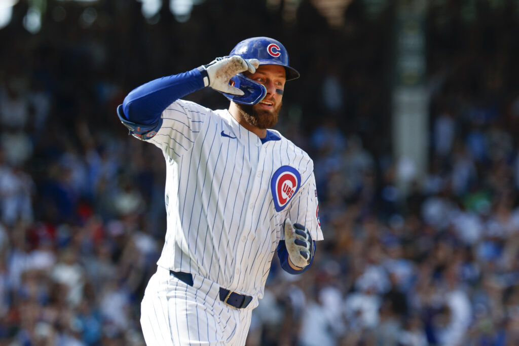 Chicago Cubs first baseman Michael Busch (29). Kamil Krzaczynski-Imagn Images