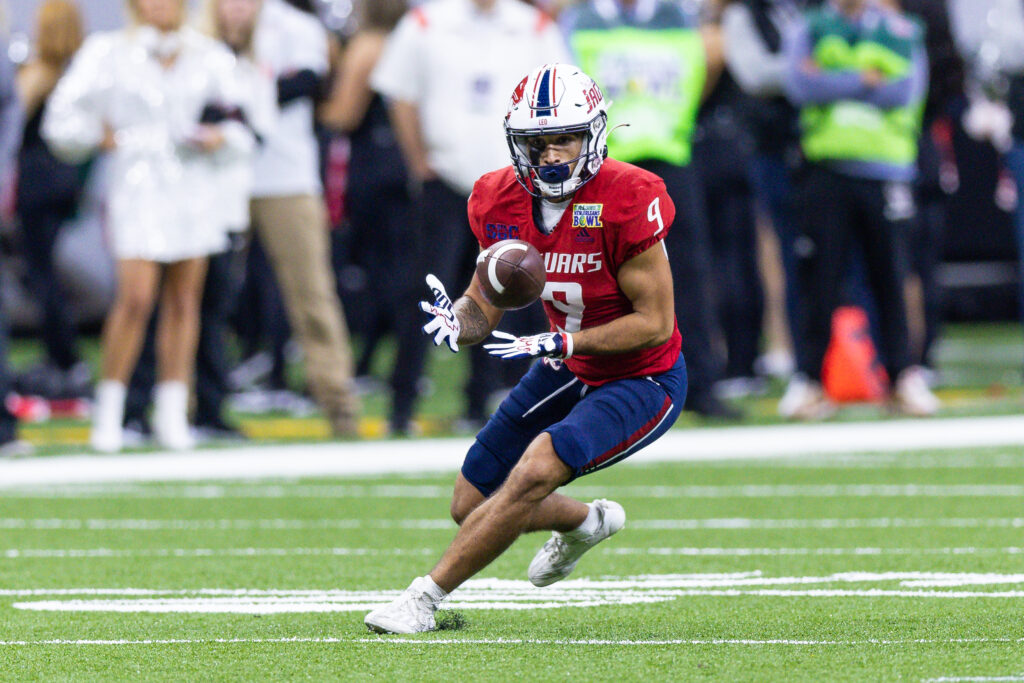 South Alabama Jaguars wide receiver Devin Voisin (9) Stephen Lew-USA TODAY Sports