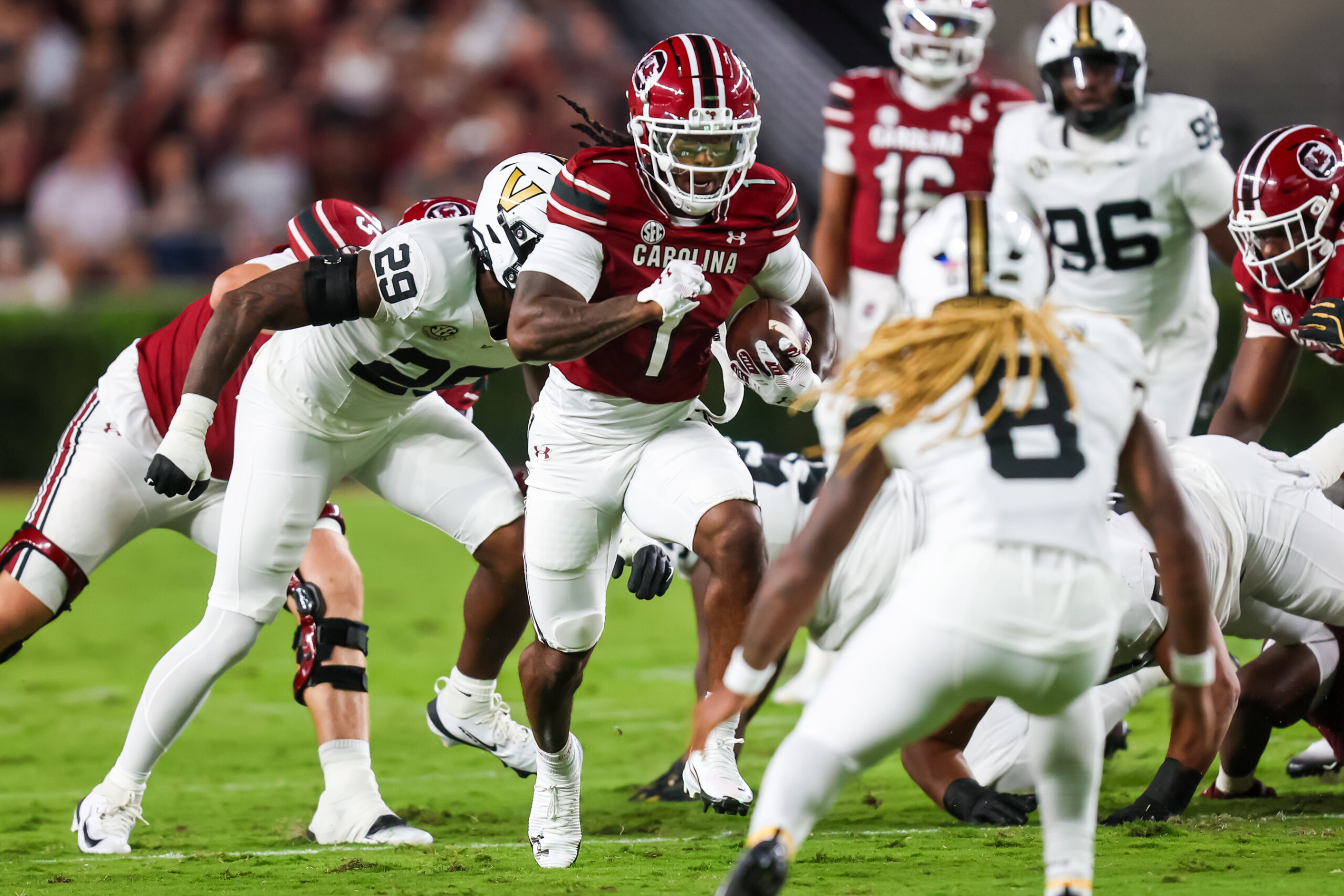 South Carolina Gamecocks running back Rahsul Faison (1) Mandatory Credit: Jeff Blake-Imagn Images