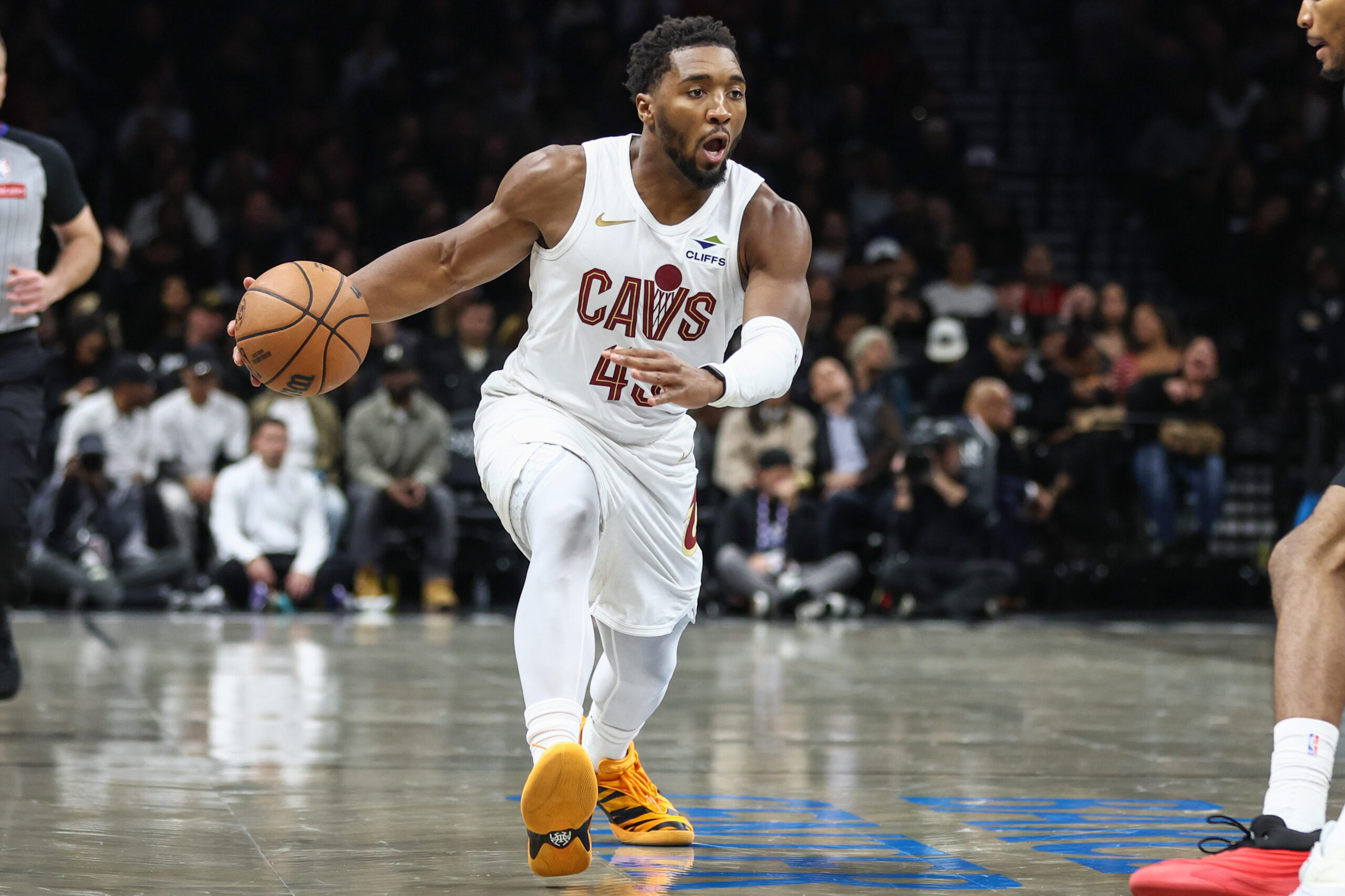 Cleveland Cavaliers guard Donovan Mitchell (45). Wendell Cruz-Imagn Images