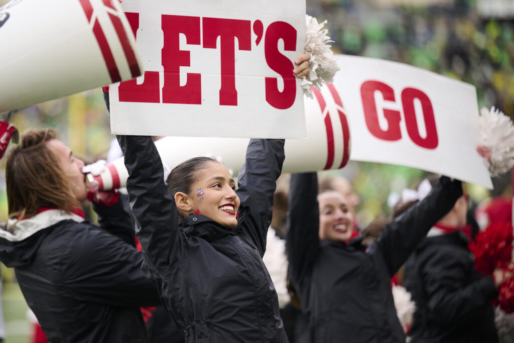 These Wisconsin cheerleaders could be speaking for the Badgers fanbase when it comes to the fate of Luke Fickell. (USA TODAY)