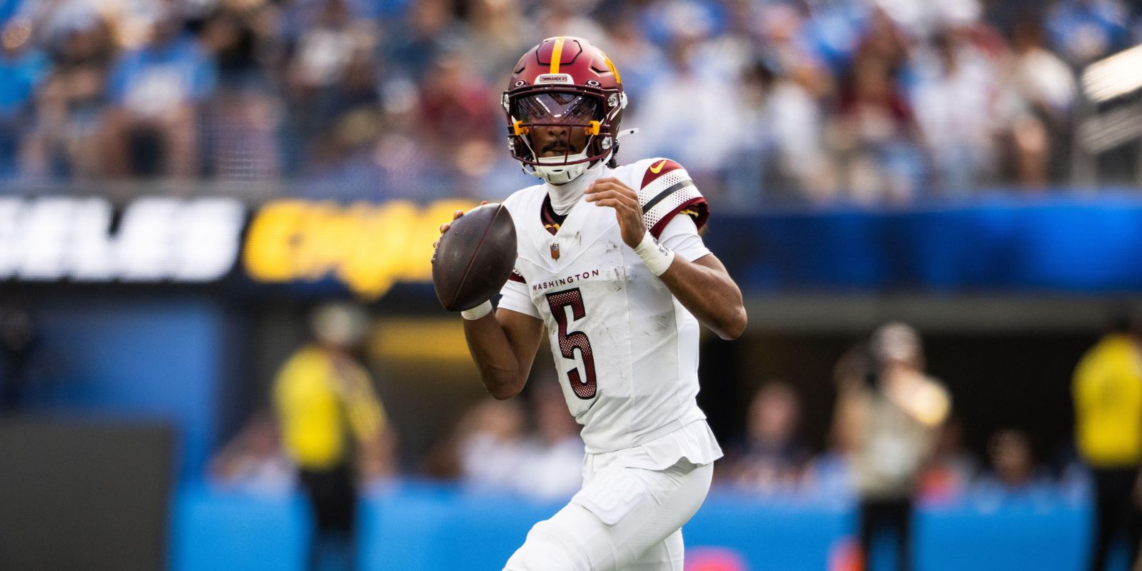 Jayden Daniels (5) (AP Photo/Kyusung Gong)
