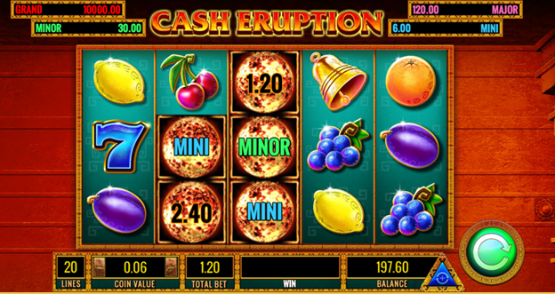 Cash Eruption Slots Lines and Reels