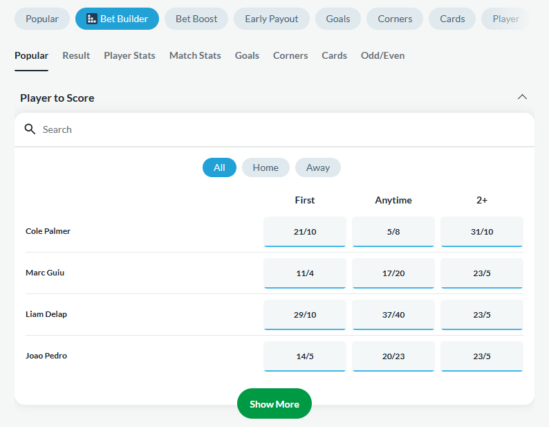 BetVictor Bet Builder UK