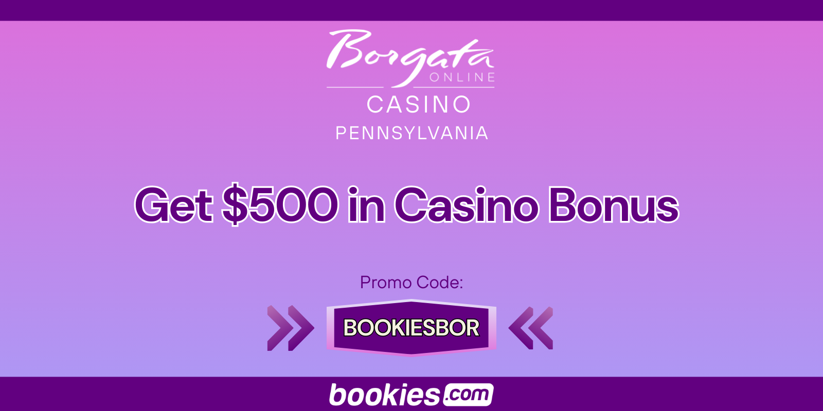 Borgata Casino PA Bonus Code BOOKIESBOR February 2026: Get $500 Casino Bonus