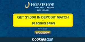 Horseshoe Online Casino Michigan Bonus Code BOOKIESWW February 2026: Get Up to $1,000 Match Bonus and 20 Bonus Spins