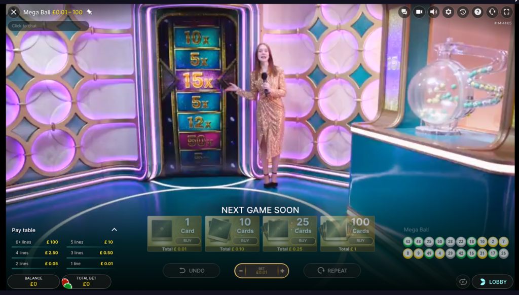 Mega Ball Casino Game UK Lobby