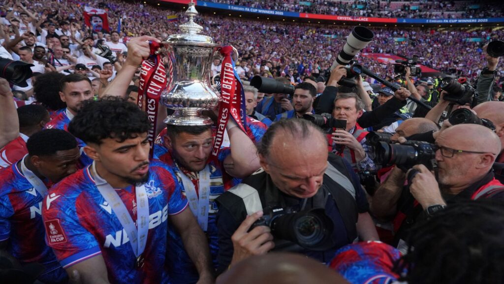 Crystal Palace Players Celebrate FA Cup Win