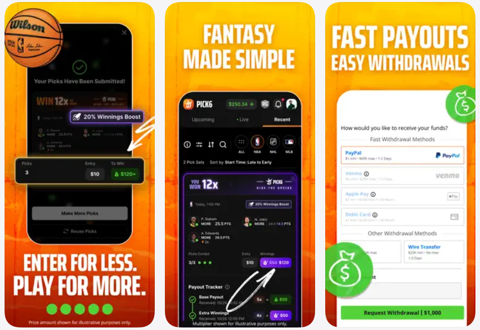draftkings picks6 app preview