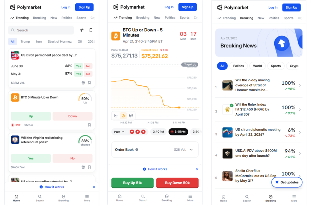 Polymarket Prediction Markets App Preview