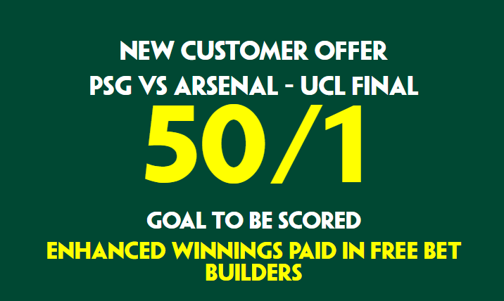 Paddy Power Champions League Final Betting Offer: Get 50/1 on a Goal to be Scored