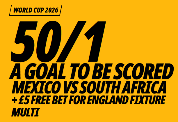 Betfair World Cup Betting Offer: Get 50/1 on a Goal to be Scored in Mexico vs South Africa
