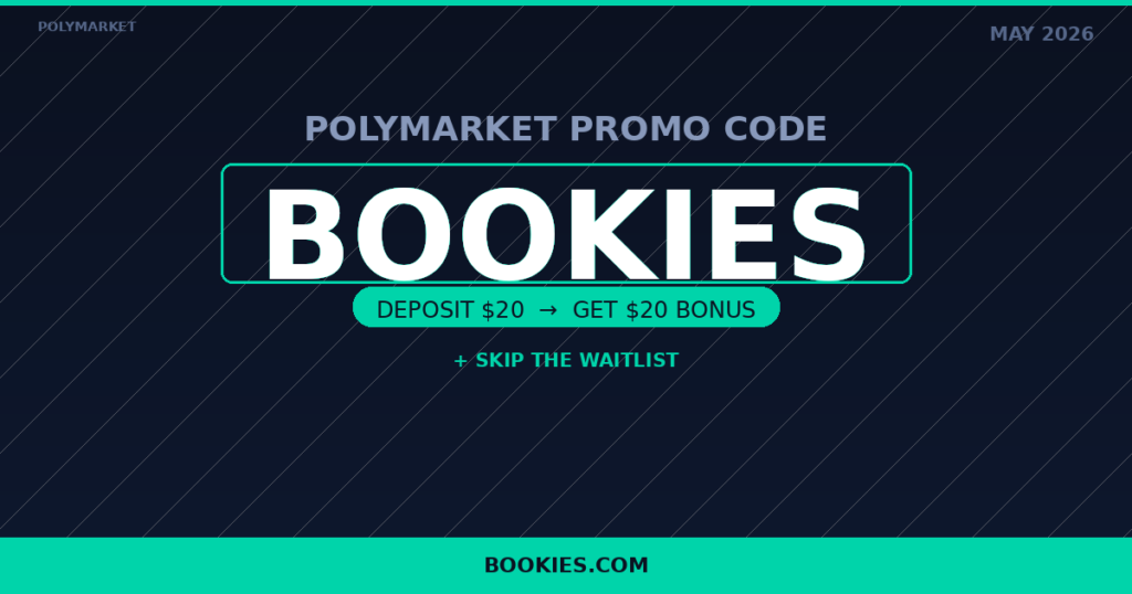 The Polymarket Promo Code BOOKIES: Deposit $20, Get $20 Bonus (May 2026)