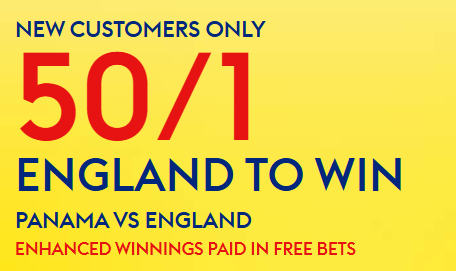 England vs Panama welcome offer