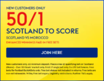 Sky Bet World Cup Free Bets: Get 50/1 on Scotland to Score vs Morocco