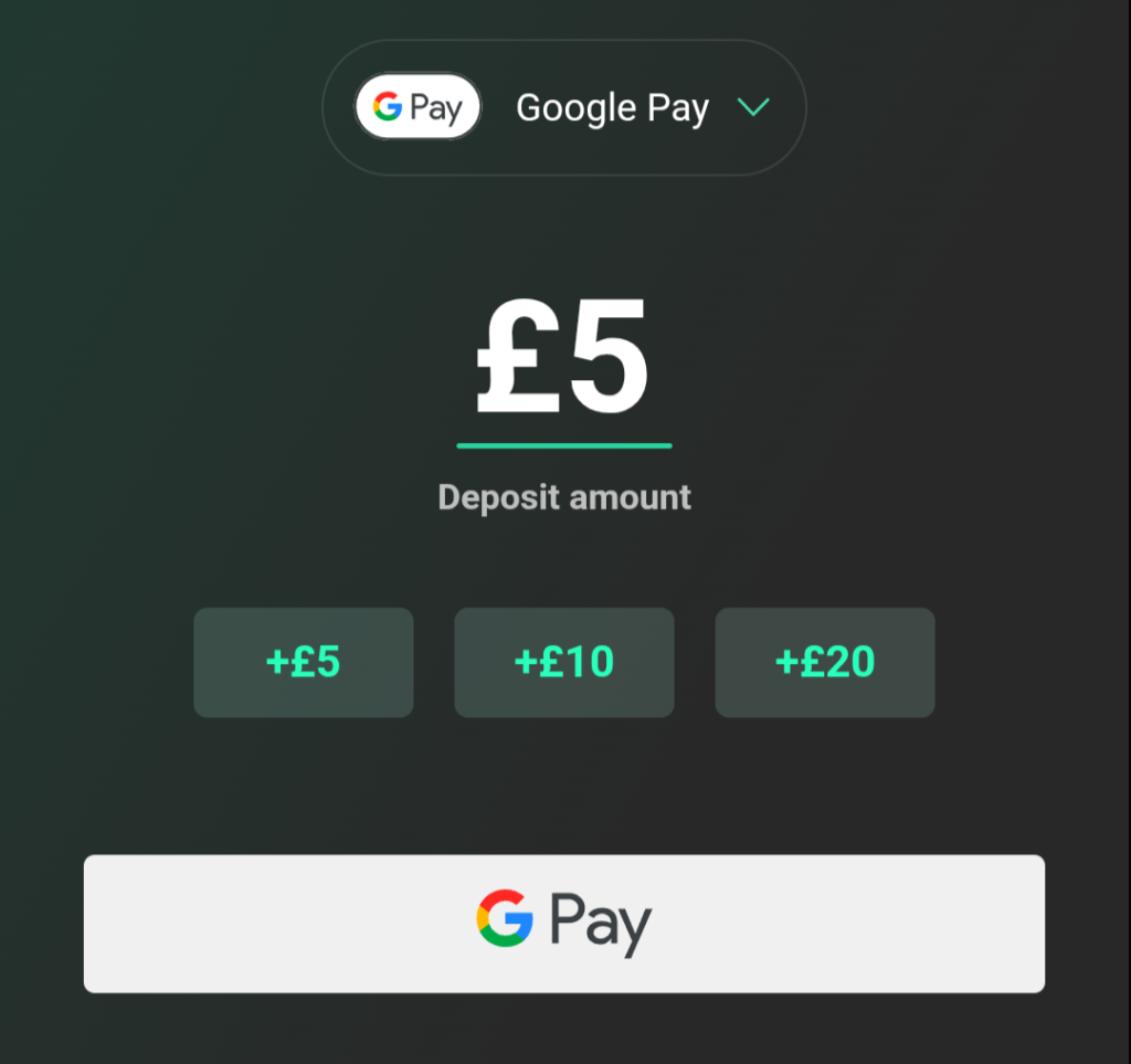 Google Pay bet365 deposit