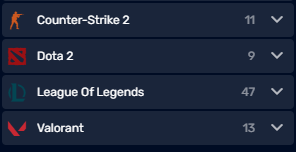 Bluefox esports markets