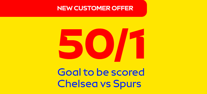 Sky Bet Chelsea vs Tottenham Welcome Offer 50/1